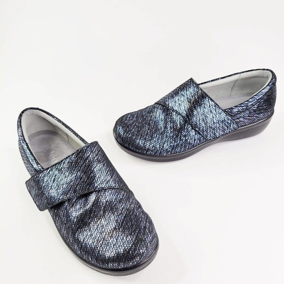 Alegria LAU-853 Leather Comfort Shoes Size 8 38 US Blue Black Metallic - Picture 1 of 8